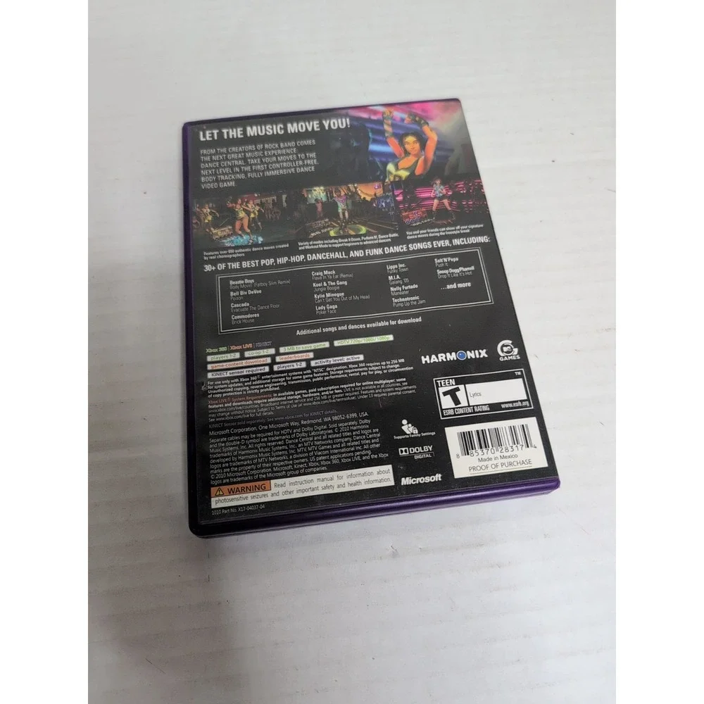 Dance Central Xbox 360 Game Complete